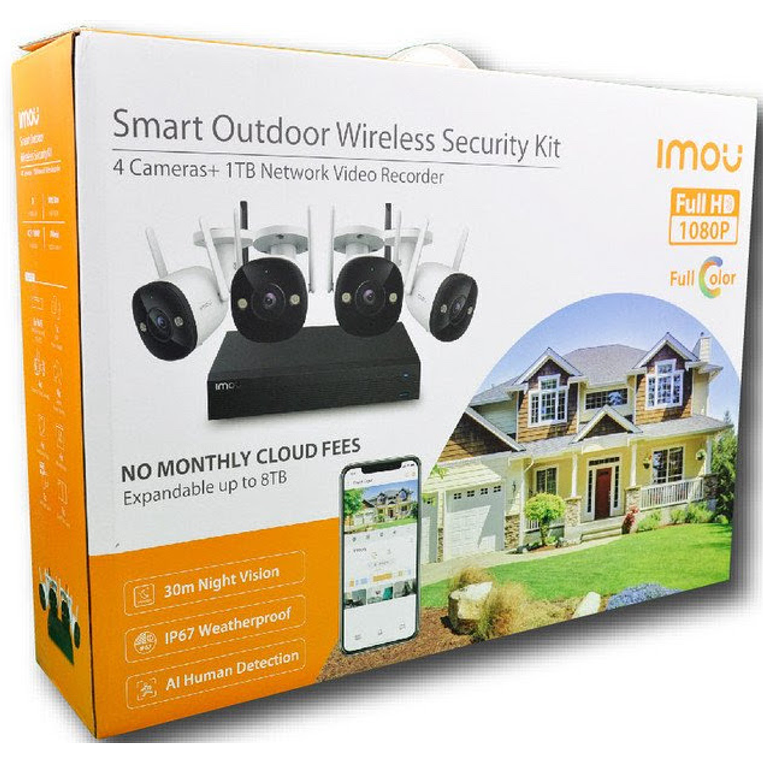 KIT NVR WIFI 4 CÁMARAS IMOU FULL HD | DISCO DURO 1TB INCLUIDO 3