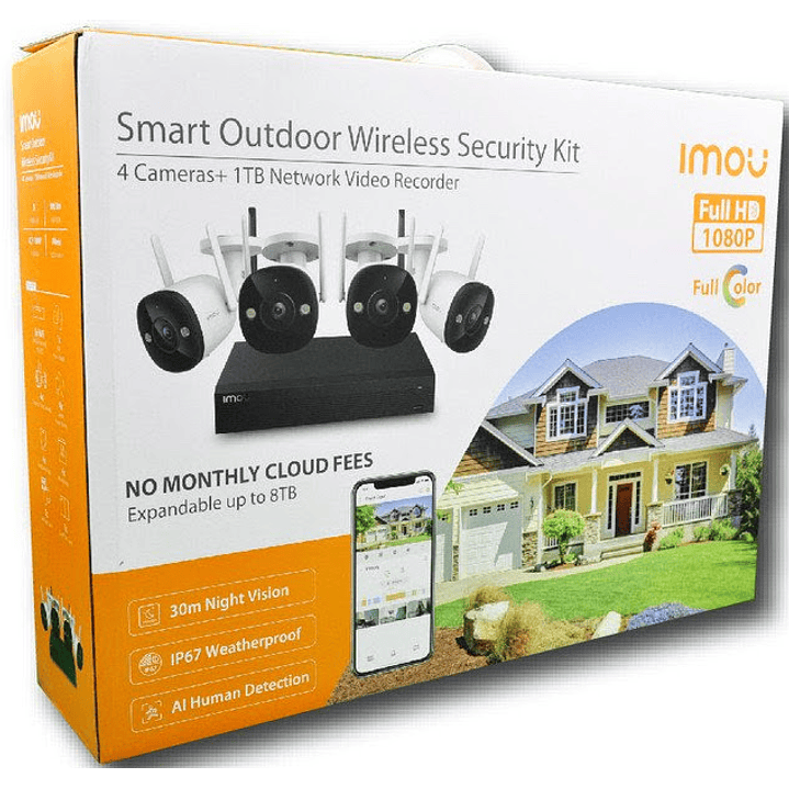 KIT NVR WIFI 4 CÁMARAS IMOU FULL HD | DISCO DURO 1TB INCLUIDO 3