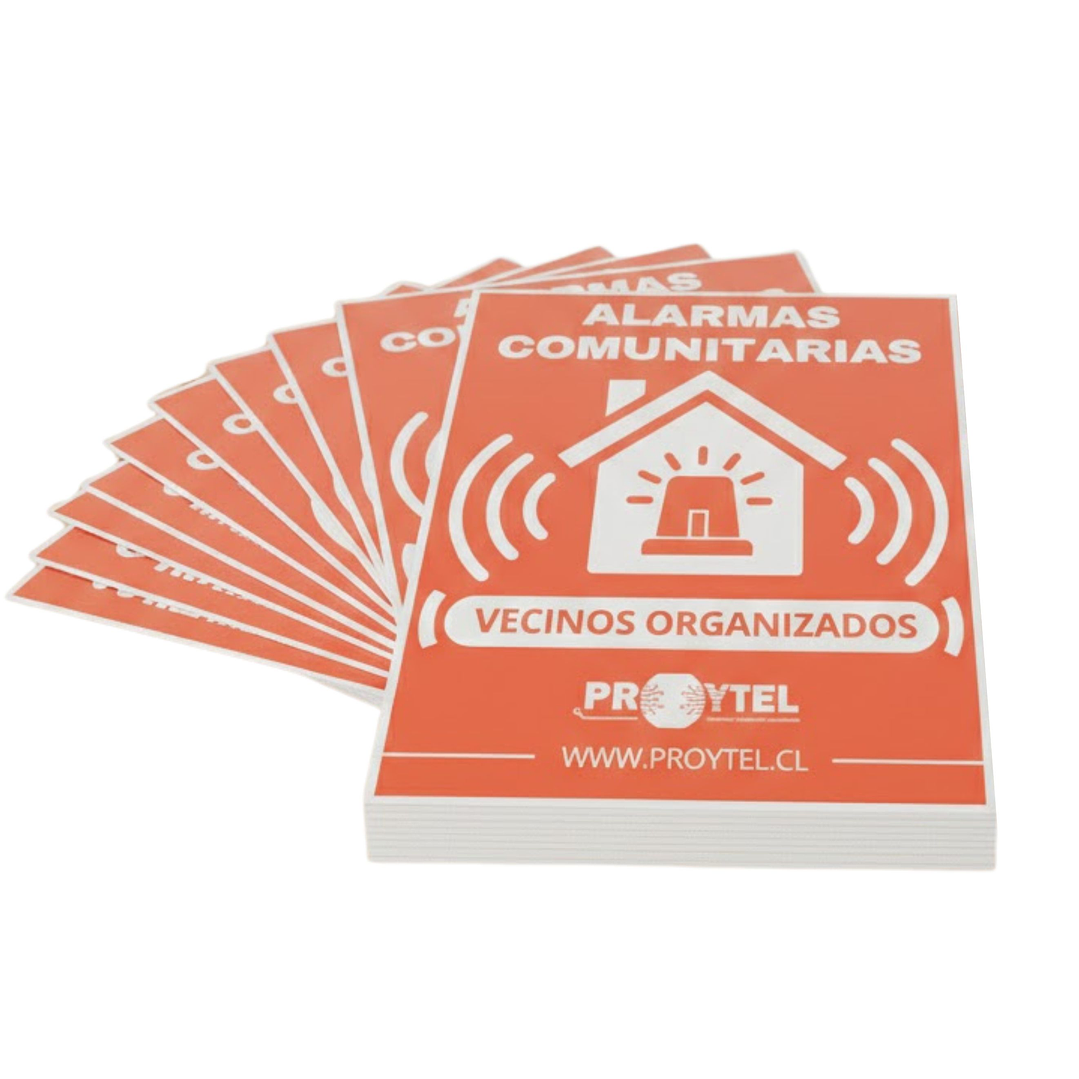 KIT ALARMA COMUNITARIA SOLAR 30W | NOTIFICACIÓN SMS 4G + 10 CONTROLES + 10 PLACAS DISUASIVAS 4