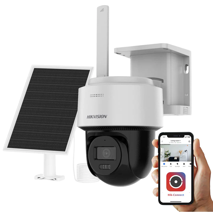 CAMARA SOLAR 4G HIKVISION CON MOVIMIENTO 2K 4MP IR 30M BATERIA 9000MA MIC IP66 LENTE 2 8MM 1