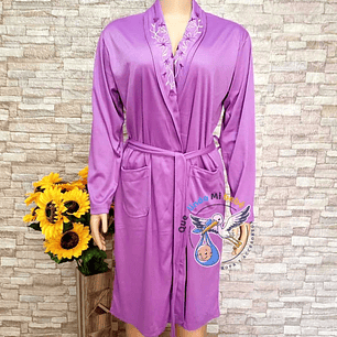 Bata Algodón Morada Talla L