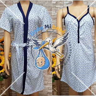 Pack Bata Manga Corta + Camisa Talla XL Azul