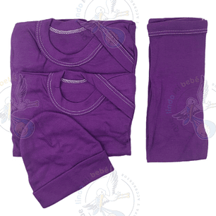 Ajuar 4 Piezas Liso Talla 6/9 Meses Morado