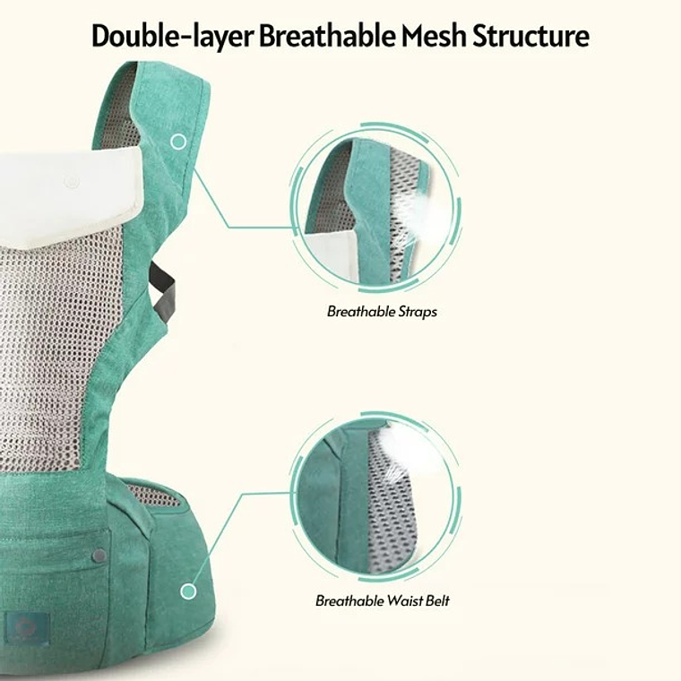 Mochila Porta Bebe Ergonomica Azul  4