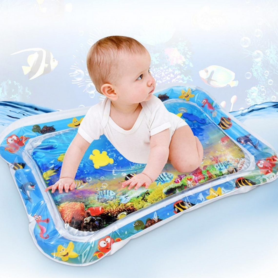 Alfombra De Agua Inflable Celeste +6M Rectangular 1