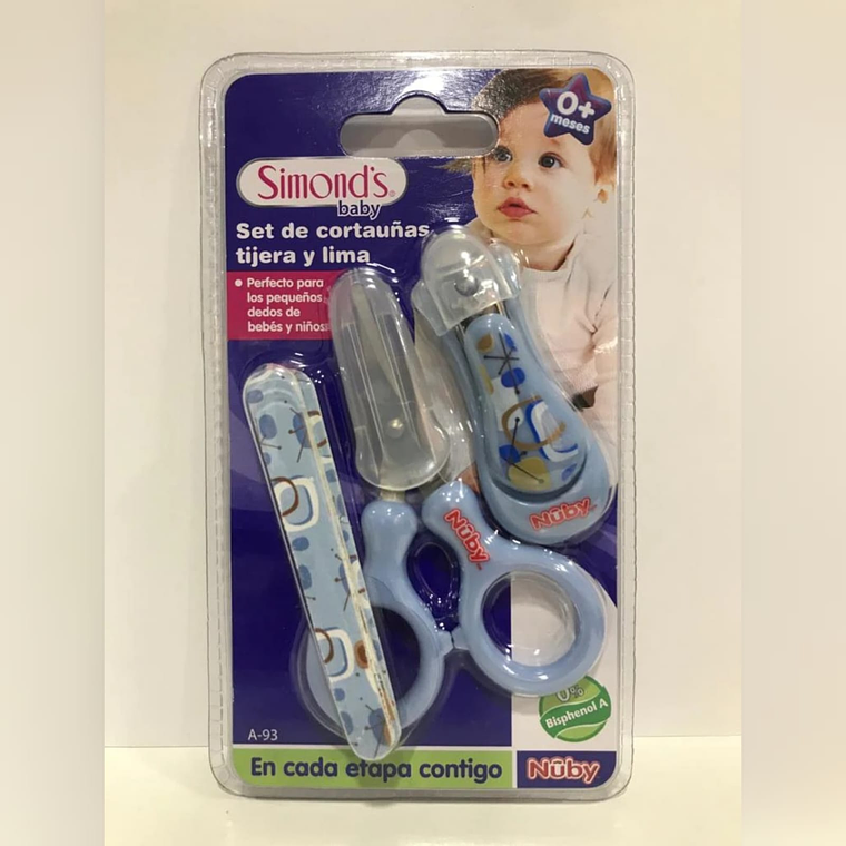 Set de Corta uñas, tijera y lima Simond´s Celeste BBLM3 1