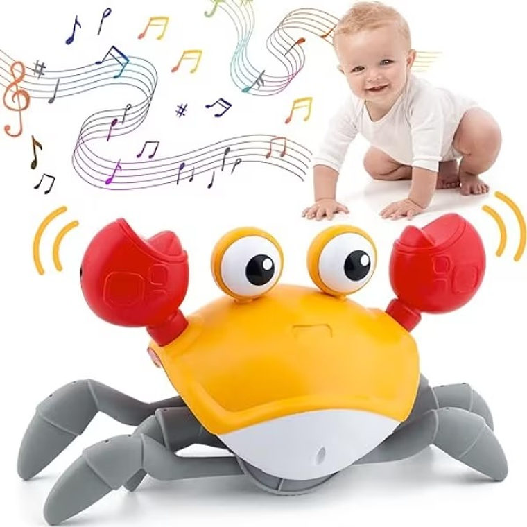 Cangrejo Escapista Con Música y Luces Carga USB Naranja 1