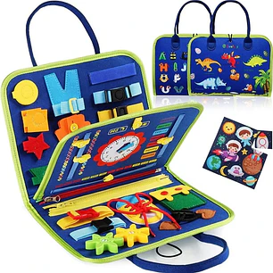 Libro De Juguetes Educativos Sensoriales Montessori Azul +36M