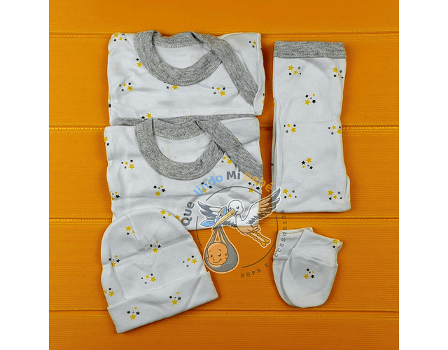 Ajuar 5 Piezas con Diseño Talla 0/3 Meses D304