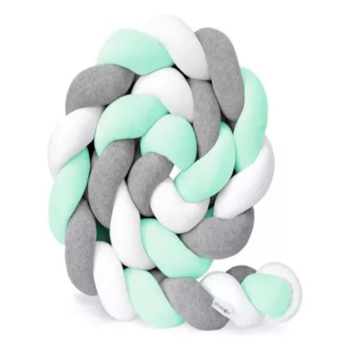 Cojín Trenza Protección Para Cuna De Bebés 3mts Verde  1