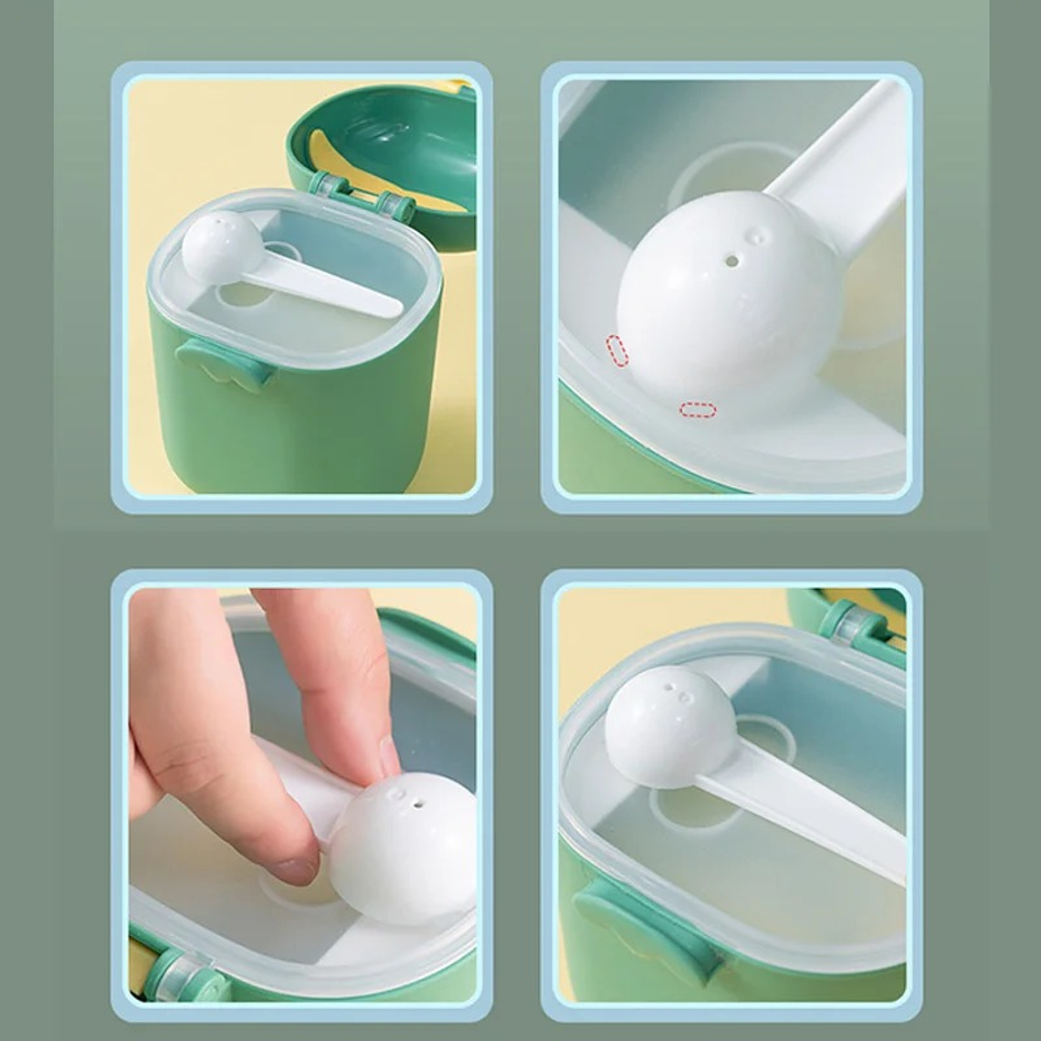 Contenedor de Leche Verde con Cucharita 3