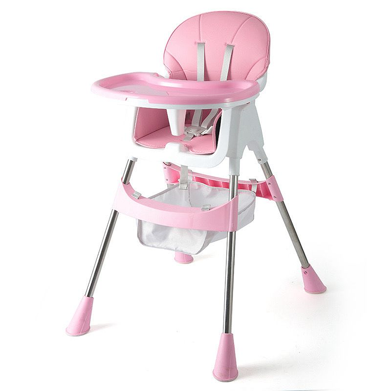 Silla Comedor Bebe 2 En 1 Rosada SLL2104 1