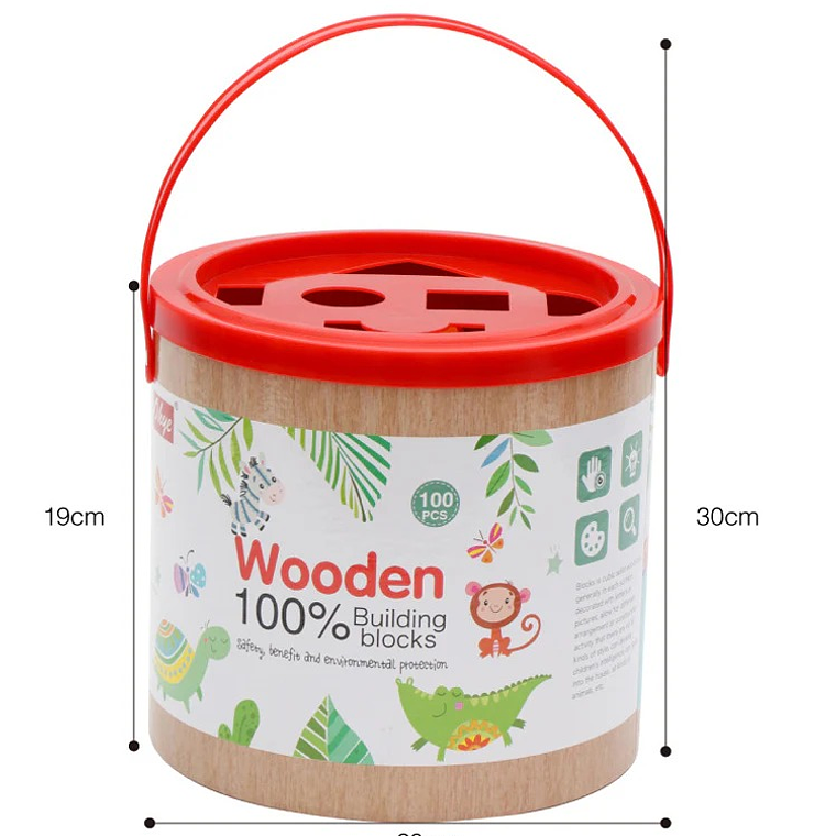 Bloques de Madera 100 Piezas +36M 4