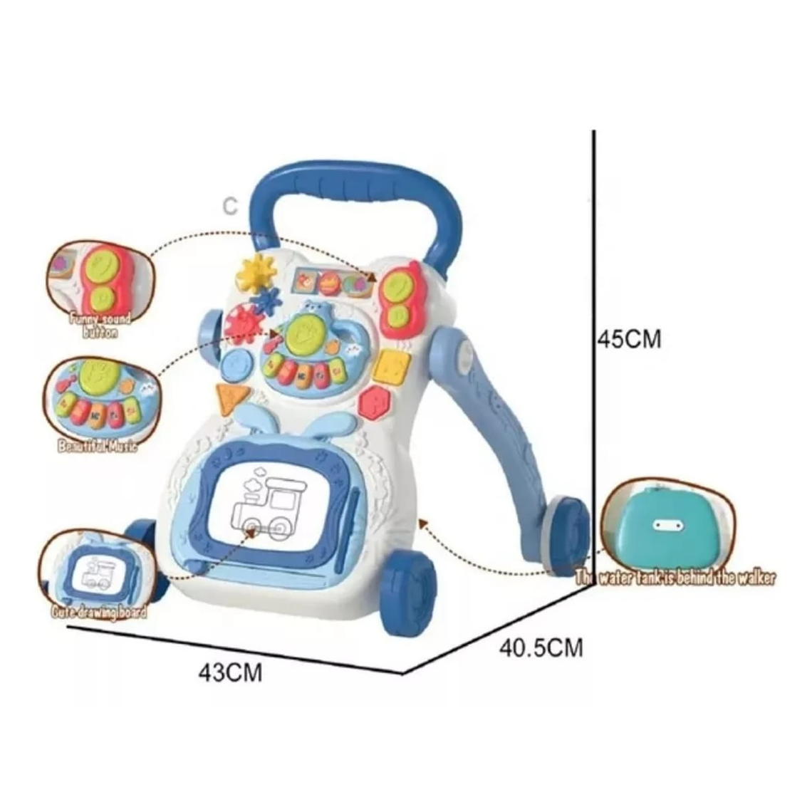 Correpasillo Caminadora Infantil Primeros Pasos Celeste +10M  2