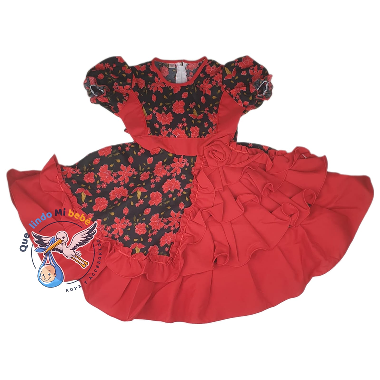 Vestido Huasita Floreado 18/24 Meses 24VCH07 1