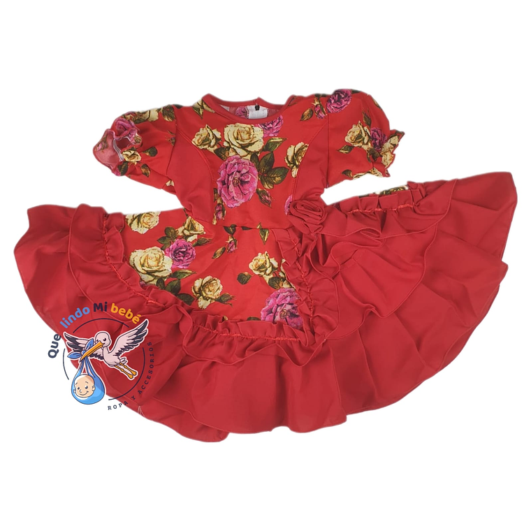 Vestido Huasita Floreado 3/6 Meses 36VCH12 1