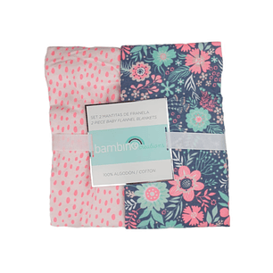 Set 2 Mantitas Franela Bambino Animal Print