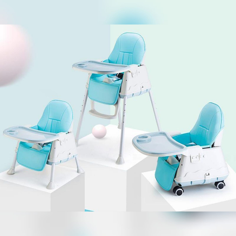 Silla Comedor Bebe 3 En 1 Celeste SLL3102 1