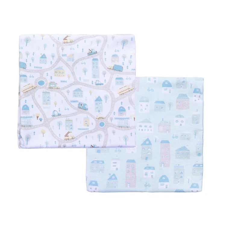 Set 2 Mantitas Franela Bambino Rutas Urbanas 1