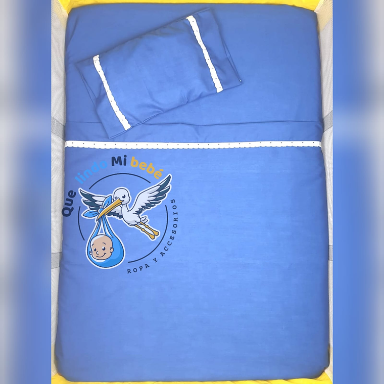 Set Sabana Cuna Azul 3 Piezas 1