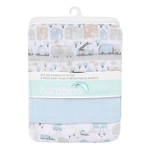 Pañales Tutos Set 3 Piezas Bambino Autos y Edificios