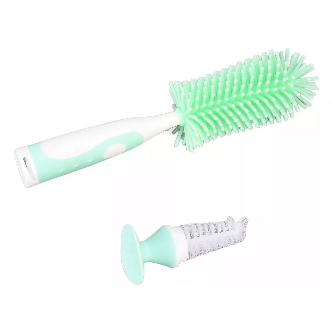 Kit De Cepillo Limpia Mamadera Silicona 2 en 1 Verde 1