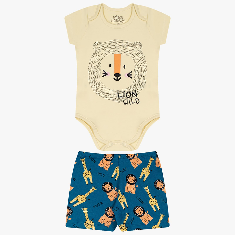 Conjunto Short Body 9/12 Meses León Amarillo 1