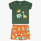 Conjunto Short Polerita 3/6 Meses Jungle Friends Verde - Miniatura 2