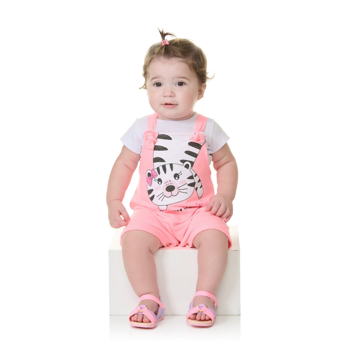 Conjunto Jardinera Polerita 6/9 Meses Gatita  1