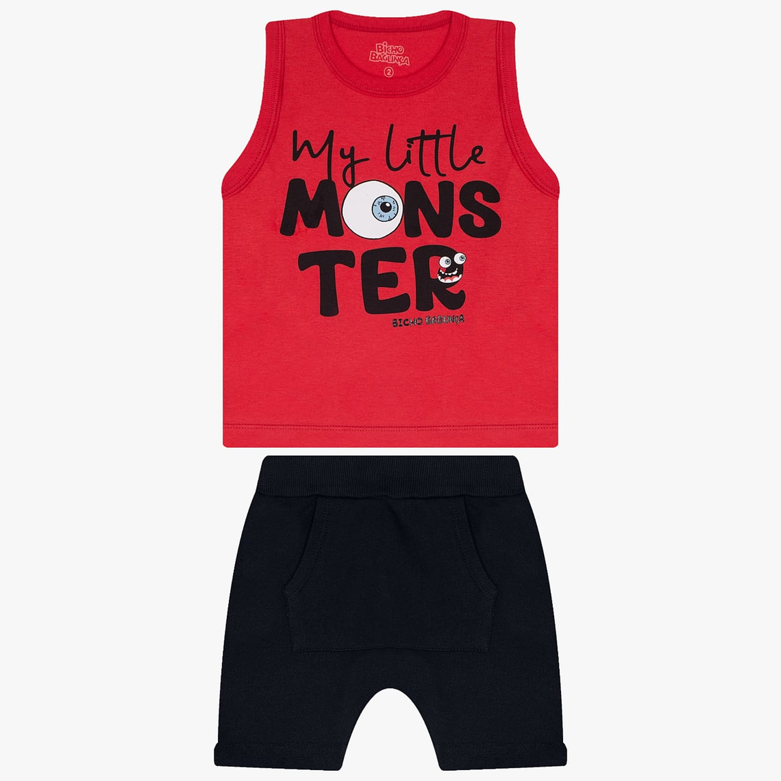 Conjunto Short Polerita 18/24 Meses Monster Rojo 2