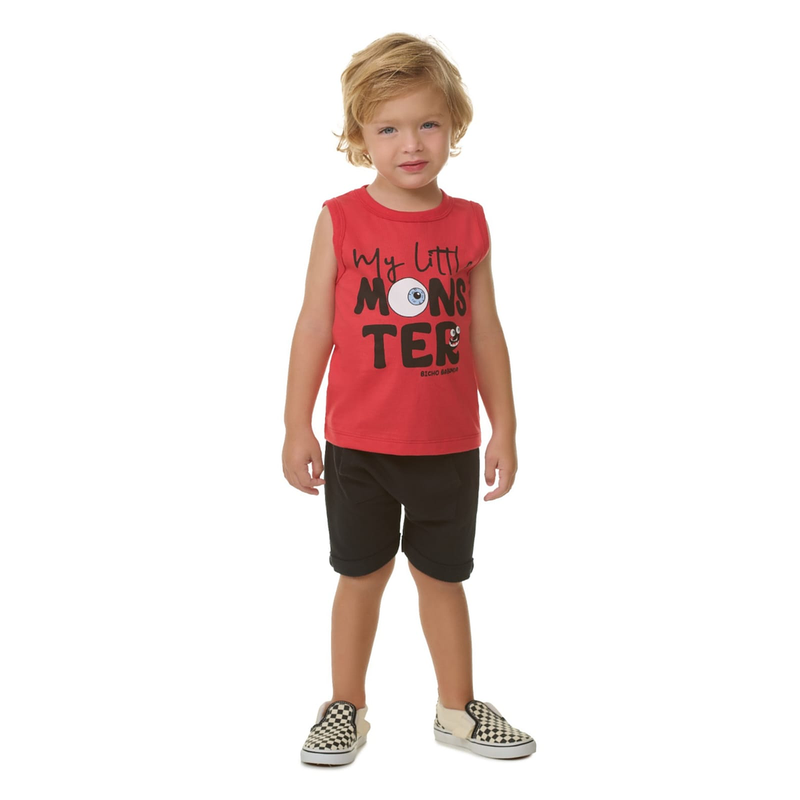 Conjunto Short Polerita 18/24 Meses Monster Rojo 1