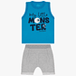 Conjunto Short Polerita 36 Meses Monster Turquesa - thumbnail 2