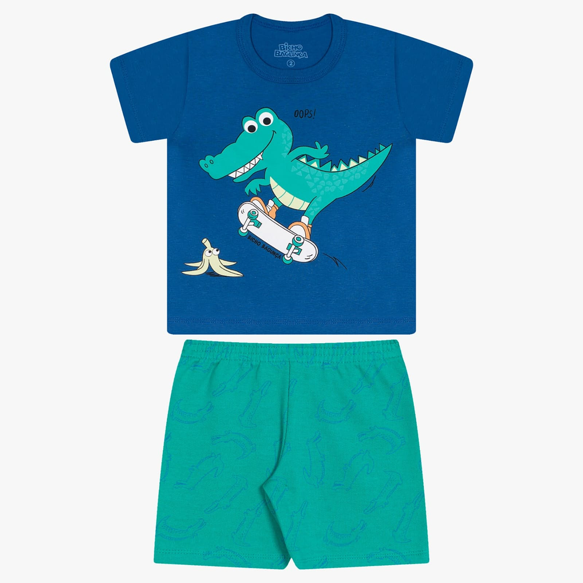Conjunto Short Polerita 12/18 Meses Cocodrilo Azul 1