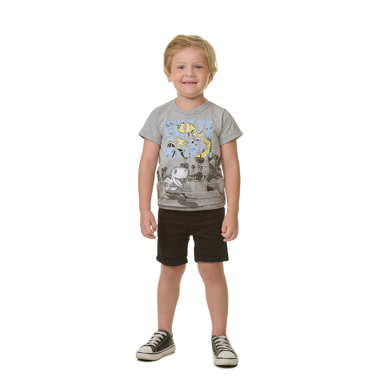 Polerita Algodón Dino Skate 36 Meses Gris 1