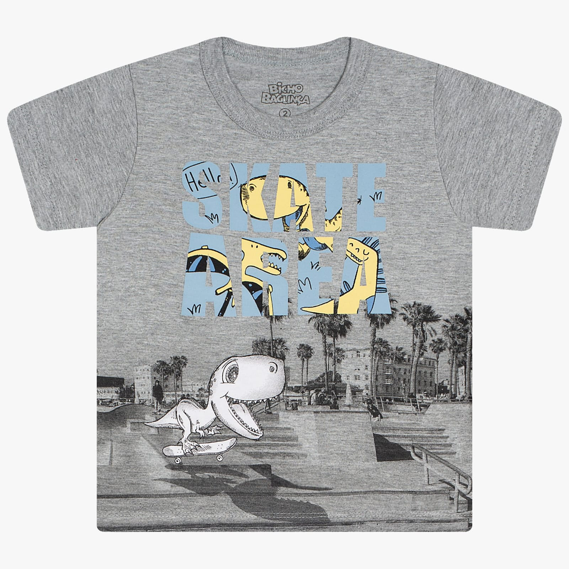 Polerita Algodón Dino Skate 36 Meses Gris 2