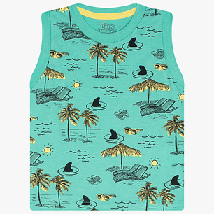 Polerita Algodón Palmeras 18/24 Meses Verde