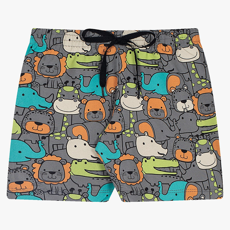 Bermuda Animalitos 12/18 Meses Gris 1