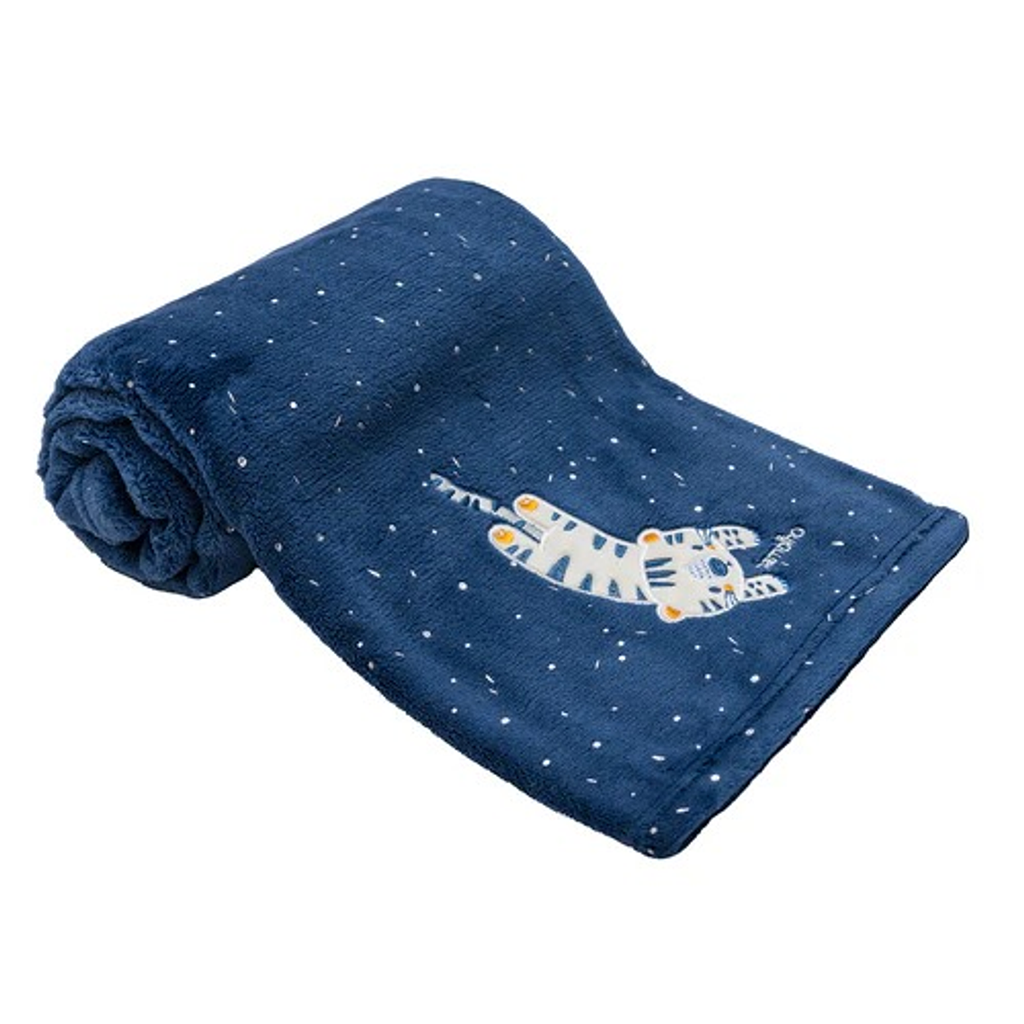 Frazada Plush Blanca Bambino Azul Tigre 2