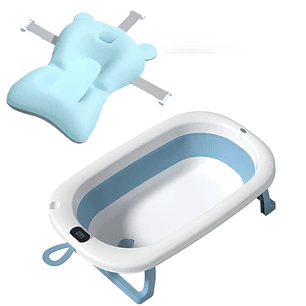 Bañera con Termometro + Cojin Celeste