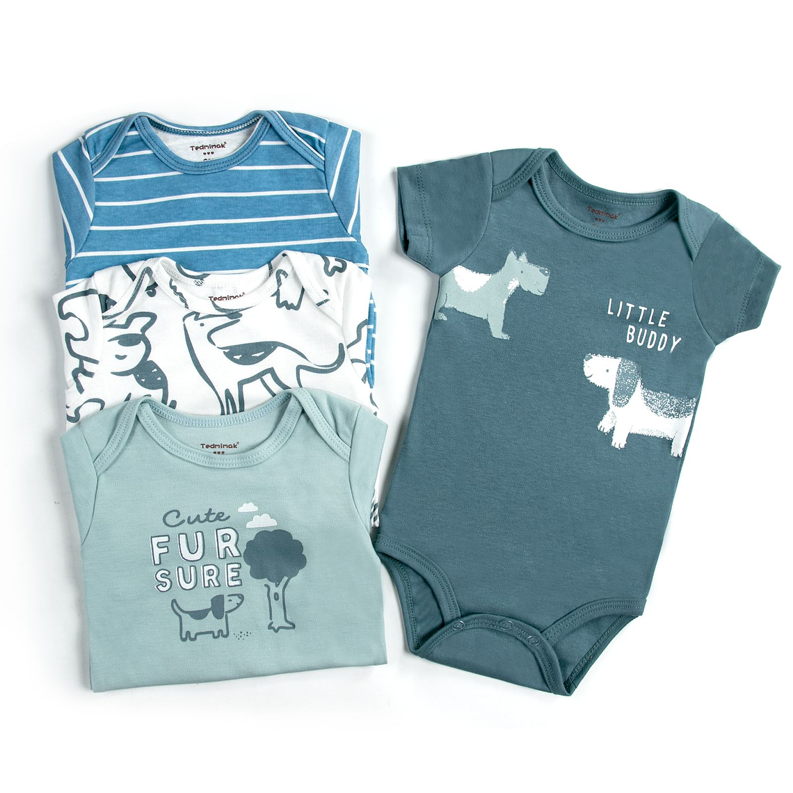 Set 4 Bodys Sin Manga 3/6 Meses 36BMC67 1