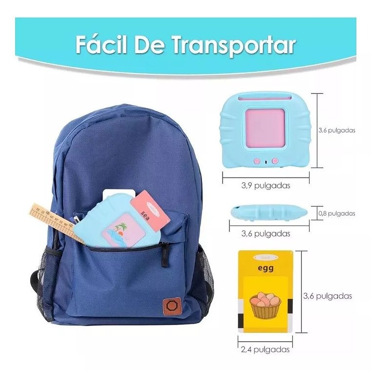 Máquina Didáctica Con 224 Palabras Español-inglés Celeste 3