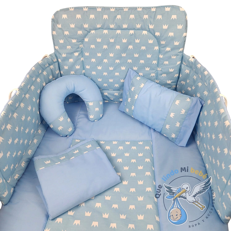 Set Para Cuna Estandar Celeste Corona 1