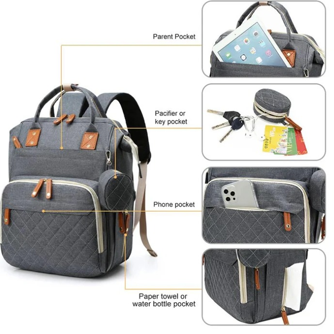 Mochila Pañalera Maternal Color Verde 3