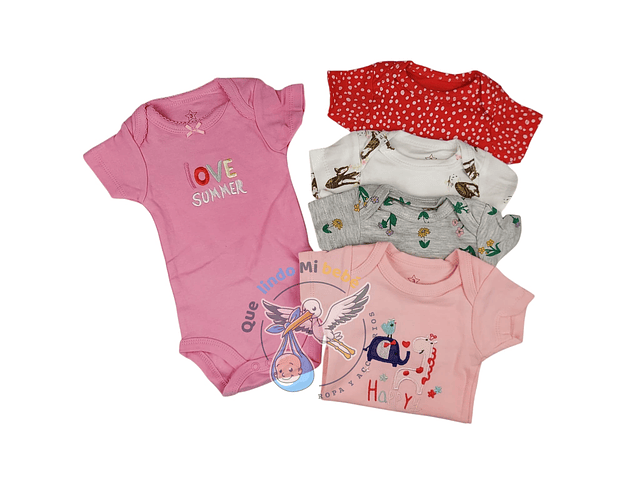 Set 5 Bodys Manga Corta 36 Meses