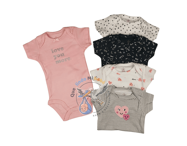 Set 5 Bodys Manga Corta 3/6 Meses