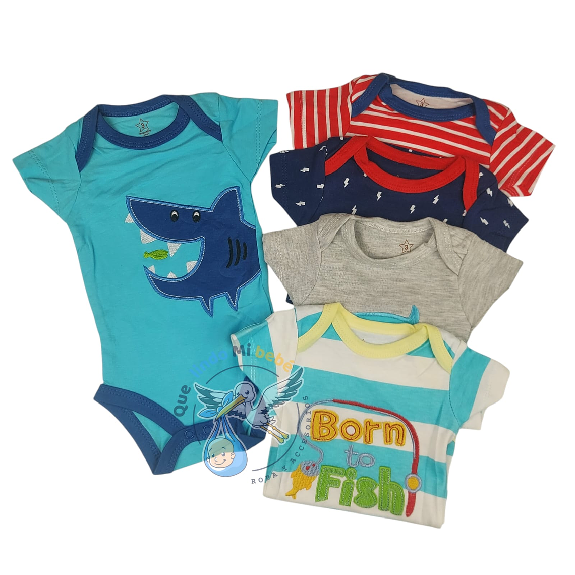 Set 5 Bodys Manga Corta 12 Meses 1