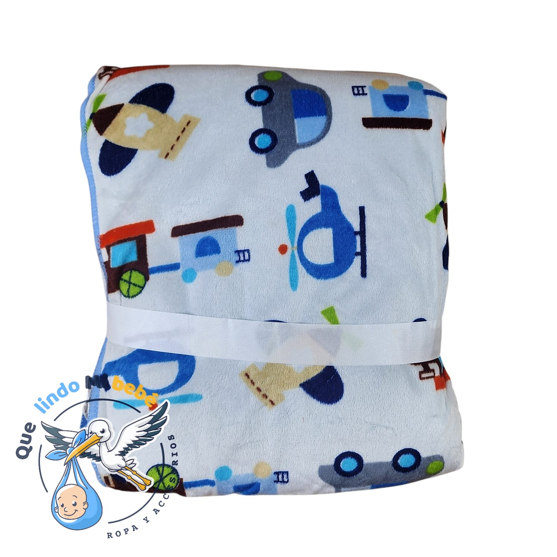 Manta Polar Blanco/Celeste 2