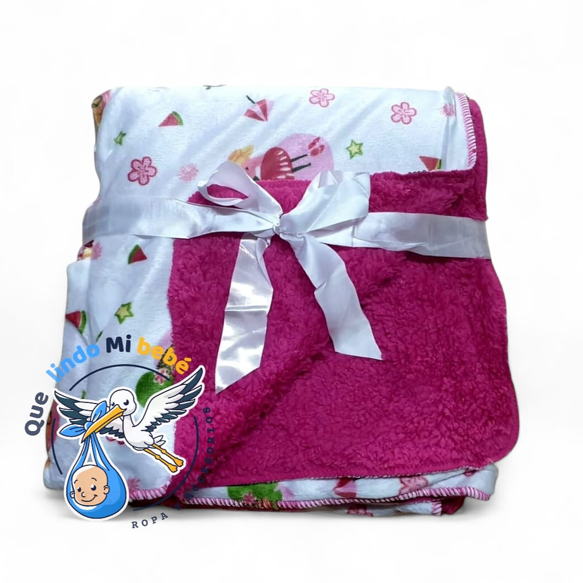 Manta Polar Blanco/Guinda 1