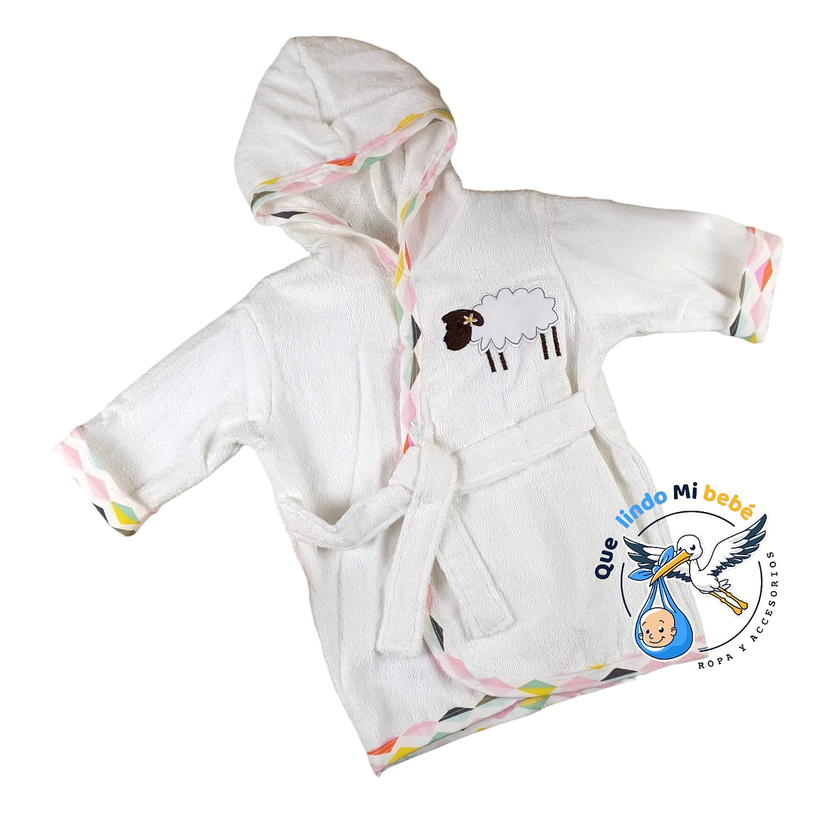 Salida de Baño 0/6 Meses Blanco/Rosada Ovejita 1
