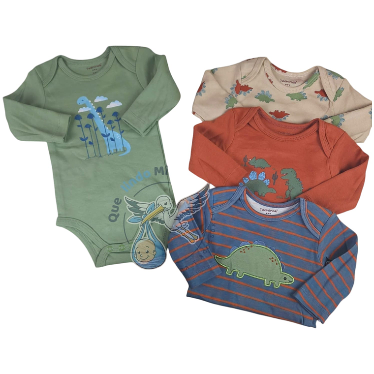 Set 4 Bodys Manga Larga 0/3 Meses 03S4MLH21 1